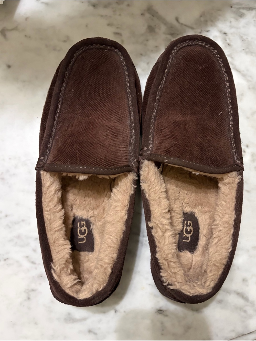 UGG mens Brown Suede Shearling-Lined - Picture 5 of 7